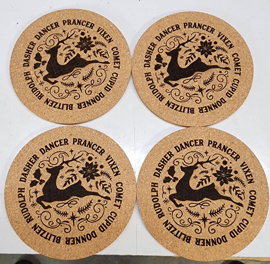 Reindeer - Cork Coasters