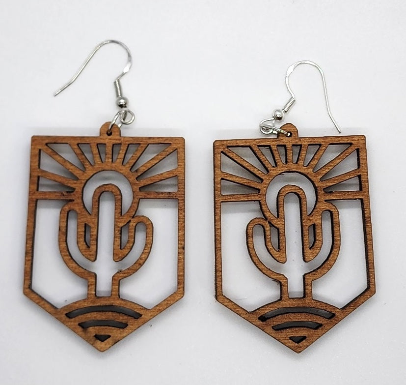 Cactus Sunset - Hook Earrings