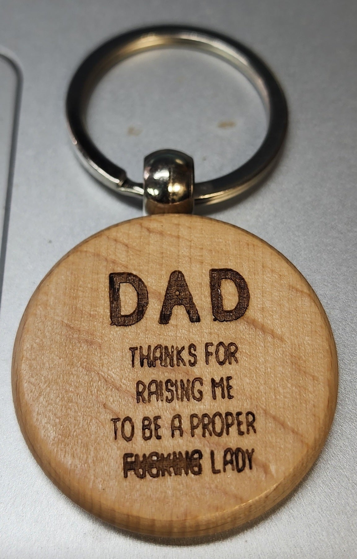 Dad 2 Wood Keychain