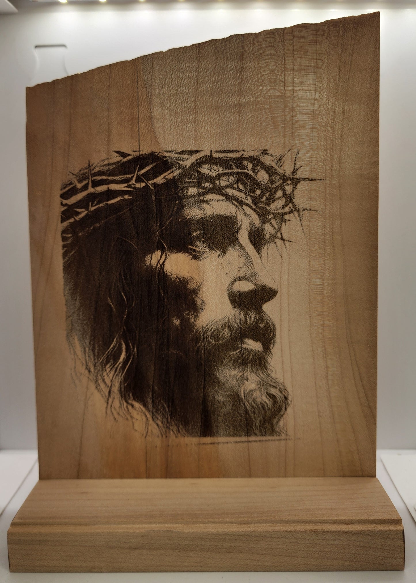Jesus Wood picture and stand