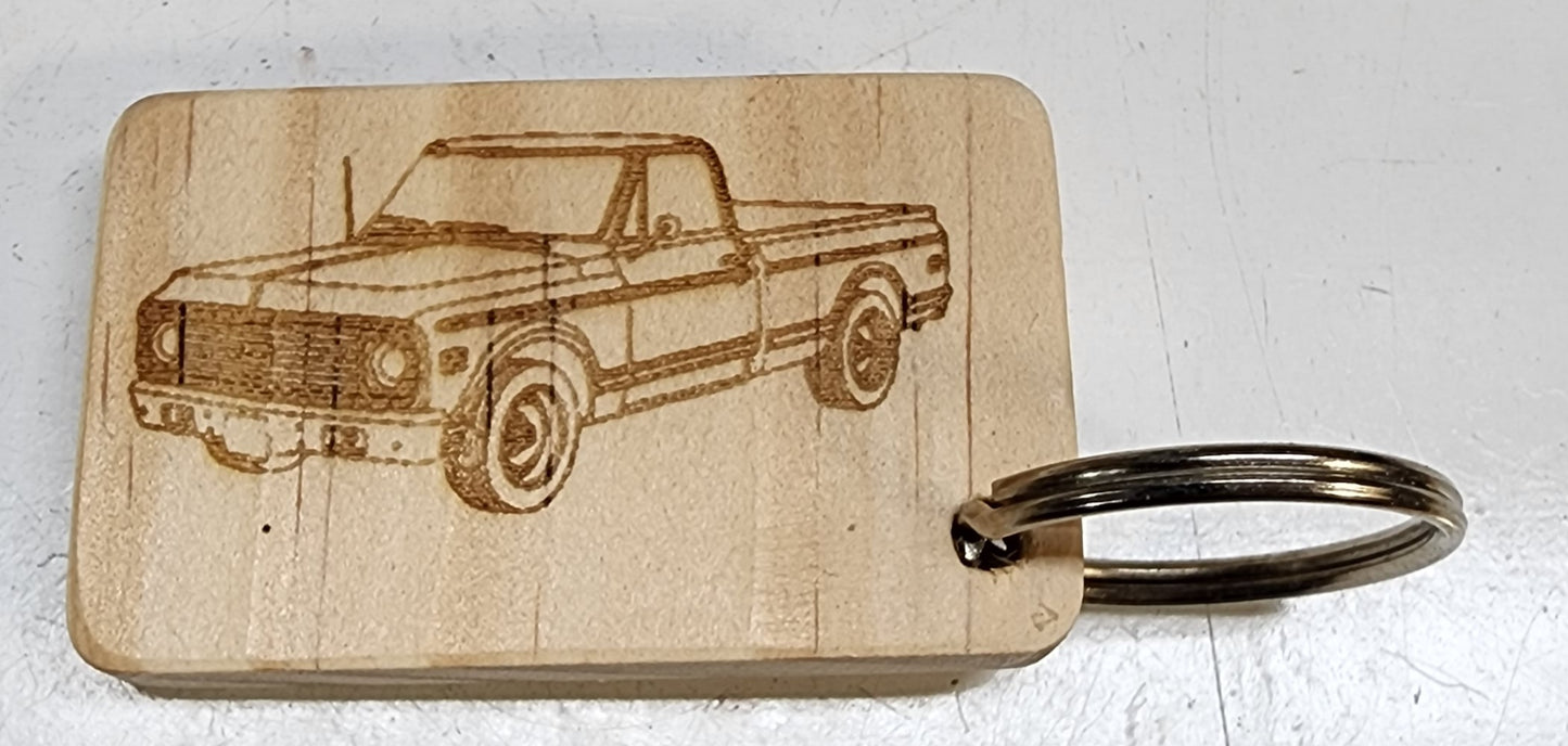 Chevy Truck - Wooden Keychain