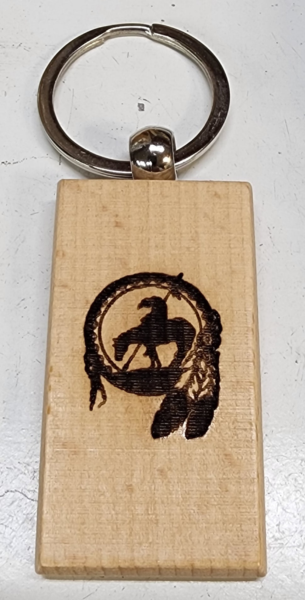 Native End Of The Trail - Wooden Keychain