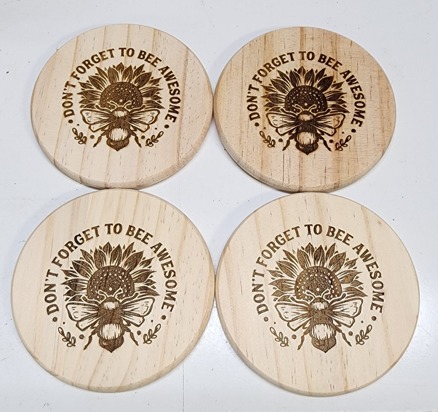 Don't Forget To Bee Awesome - Wooden Coasters