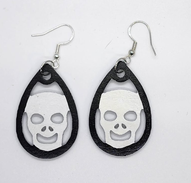 Halloween Skull - Hook Earrings