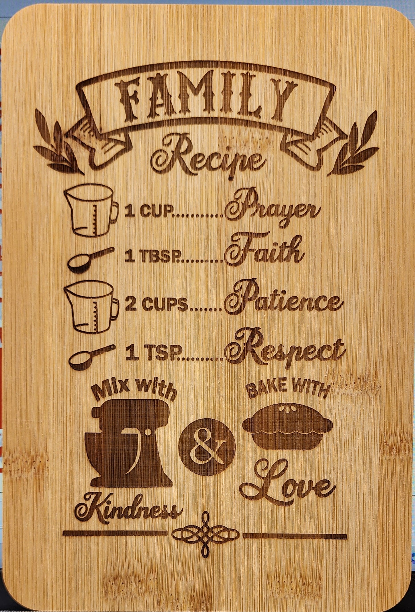 Family Recipe Wooden Sign